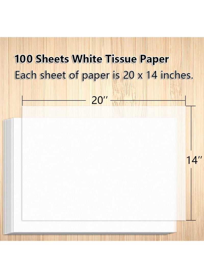 Tissue Paper for Gift Bags, Bulk White Wrapping Paper for Crafts and Decorations, 100 Sheets 20x14 Inch Gift Tissue for Packaging, DIY Projects, Birthdays, Parties, and Holiday Gifts, White - Image 2