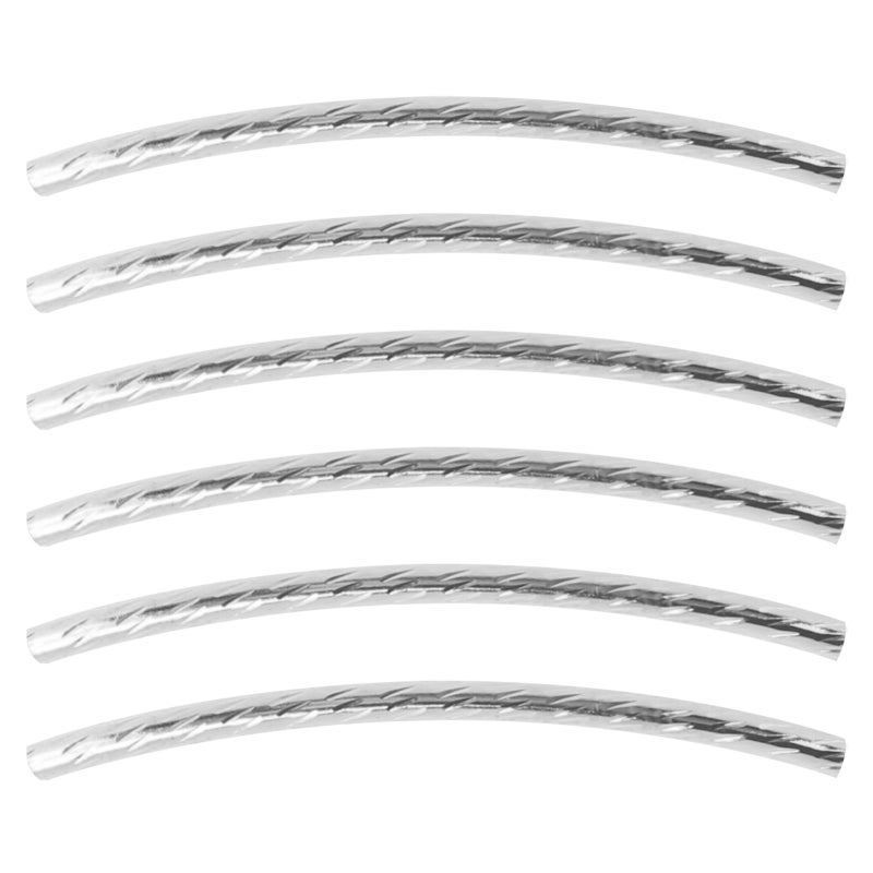 200Pcs Curved Noodle Tube Spacer Beads Long Sleek Twist DIY Jewelry Making AccessoriesSilver - Image 5