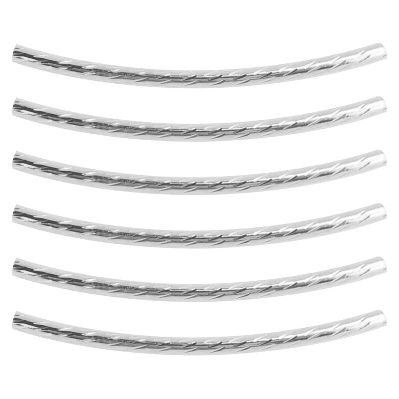 200Pcs Curved Noodle Tube Spacer Beads Long Sleek Twist DIY Jewelry Making AccessoriesSilver - Image 3