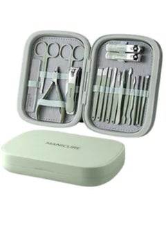 Gasin 18-Piece Professional Pedicure And Nail Clipper Manicure Tool- German quality- Kit Green  - Image 1