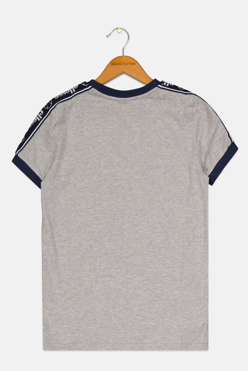 Ellesse Kids Boy Sportswear Fit Round Neck Short Sleeve T Shirt, Grey - Image 2