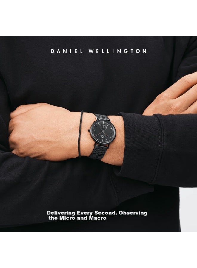 Daniel Wellington Dw714 Phantom Single-eye Business Men's Quartz Watch With Steel Band - Birthday Gift For Boyfriend - Image 1