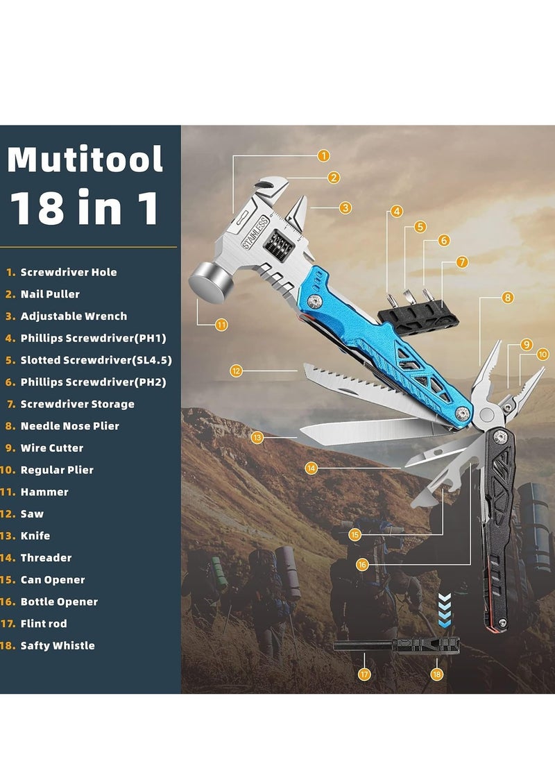 سمارتكس أداة متعددة الاستخدامات 18 في 1، كماشة احترافية متعددة الاستخدامات من الفولاذ المقاوم للصدأ مع شفرات من سبائك الفولاذ قابلة للاستبدال، وقواطع أسلاك، وفتاحة زجاجات، وغلاف من النايلون، تُستخدم للبقاء على قيد الحياة والتخييم والصيد والمشي لمسافات طويلة - Image 4