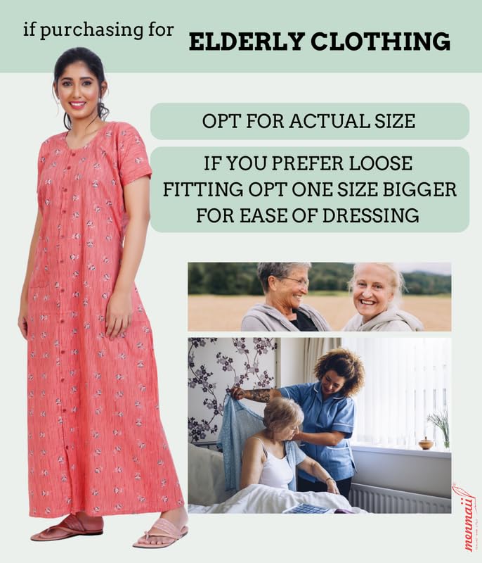 MENMAII Full Length [L-4XL] - Women's Full Open/Front Buttoned Multipurpose Nighty for Pregnancy/Elderly/Patient/Feeding/Hospital Purpose Nighty [a Kind of Adaptive Clothing] -[Clay_3XL] - Image 5