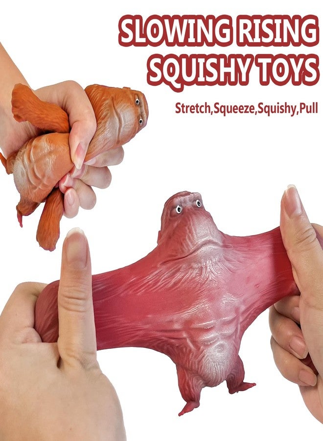 CHEROSIN Squishy Monkey Stretch Gorilla Toy - 3Pack of Big Sensory Monkey Stretchy Toys，Stress Relief Splat Gorilla Figures for Autism ,Funny Animal Squishy Gorilla Toys Kids and Adults Easter Stuffers - Image 3