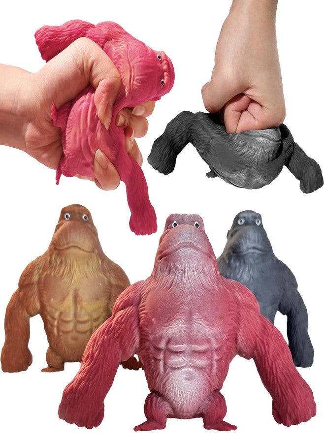 CHEROSIN Squishy Monkey Stretch Gorilla Toy - 3Pack of Big Sensory Monkey Stretchy Toys，Stress Relief Splat Gorilla Figures for Autism ,Funny Animal Squishy Gorilla Toys Kids and Adults Easter Stuffers - Image 1