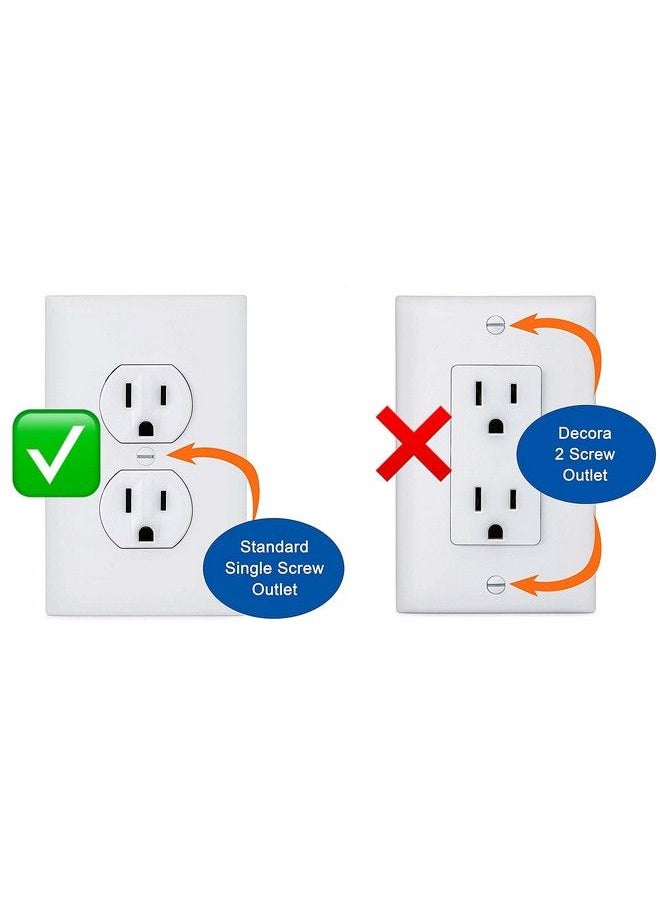 Safety Innovations Selfclosing Babyproof Outlet Covers (For Center Screw Outlets Only) An Alternative To Wall Socket Plugs For Child Proofing (12Pack) (1Screw) (White) White)  - Image 3