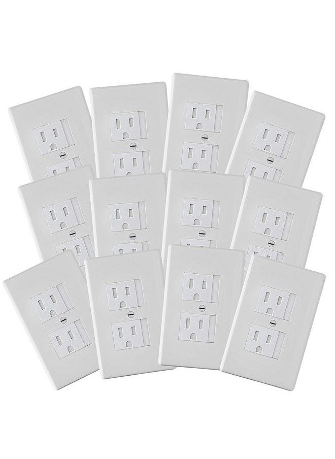 Safety Innovations Selfclosing Babyproof Outlet Covers (For Center Screw Outlets Only) An Alternative To Wall Socket Plugs For Child Proofing (12Pack) (1Screw) (White) White)  - Image 2