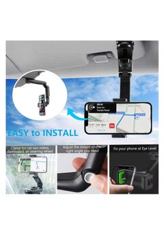 OULIYO Car Phone Holder for Sun Visor, 1080° Rotatable Sun Visor Car Phone Mount Foldable Dashboard Phone Holder for Car, Universal Adjustable Spring Clip Car Cell Phone Stand for All Phone  - Image 4