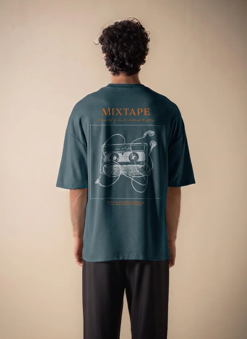Shapes BLUE AIRSOFT CONTRAST PRINTED T-SHIRT for Men | Best Price UAE