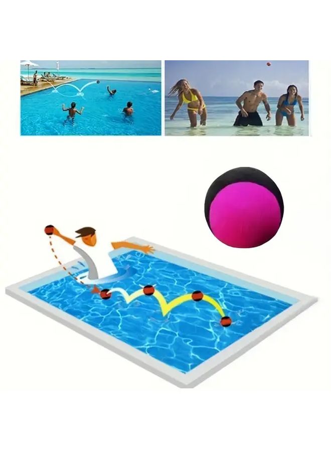 Rose Red Durable Water Float Elastic Beach Ball for Pool Beach Outdoor - Image 4