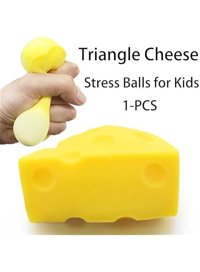 Cheese Stress Balls for Kids Squishy Fidget Toys (1PCS) Triangle Cheese Squishy Stress Ball Sensory Toys Squishy Ball Party Favors Stress Relief Toy Autism Sensory Toys for Autistic Children - Image 2