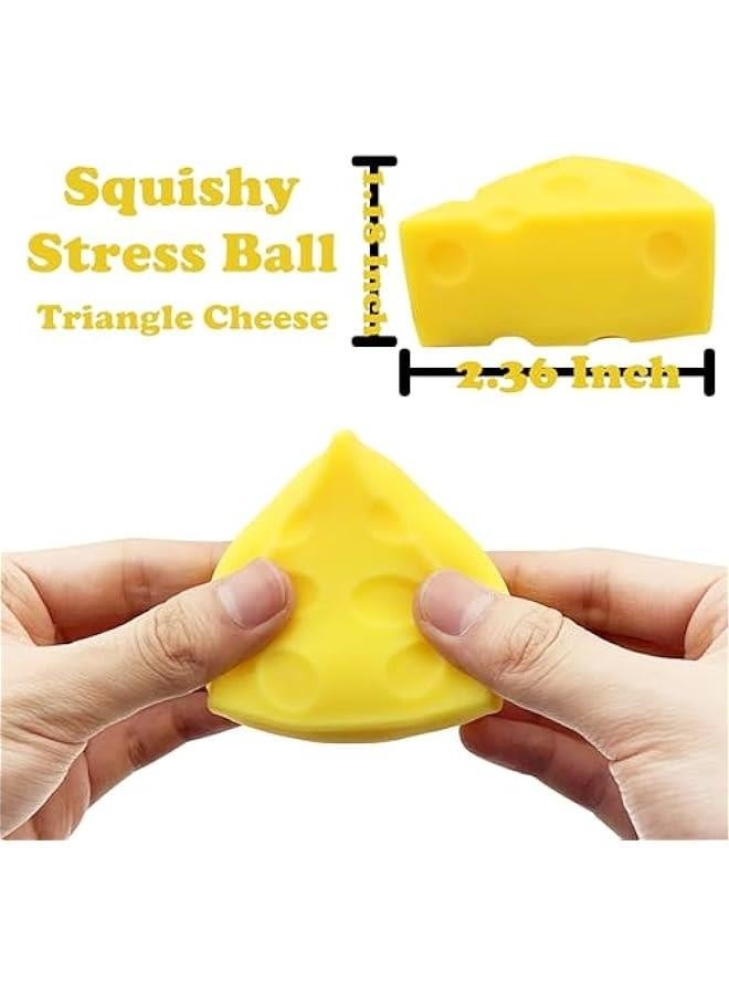 Cheese Stress Balls for Kids Squishy Fidget Toys (1PCS) Triangle Cheese Squishy Stress Ball Sensory Toys Squishy Ball Party Favors Stress Relief Toy Autism Sensory Toys for Autistic Children - Image 3