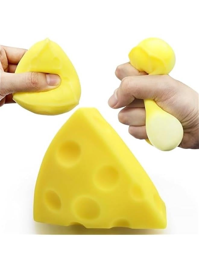 Cheese Stress Balls for Kids Squishy Fidget Toys (1PCS) Triangle Cheese Squishy Stress Ball Sensory Toys Squishy Ball Party Favors Stress Relief Toy Autism Sensory Toys for Autistic Children - Image 1