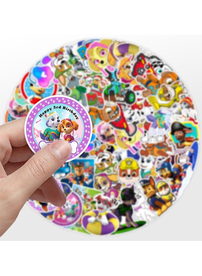 باو باترول تويز 50 قطعة من ملصقات الرسوم المتحركة الكرتونية المقاومة للماء من الفينيل ملصقات جمالية لأجهزة الكمبيوتر المحمول واللوح التزلج والأمتعة وزجاجة المياه وحزم ملصقات الجرافيتي - Image 4