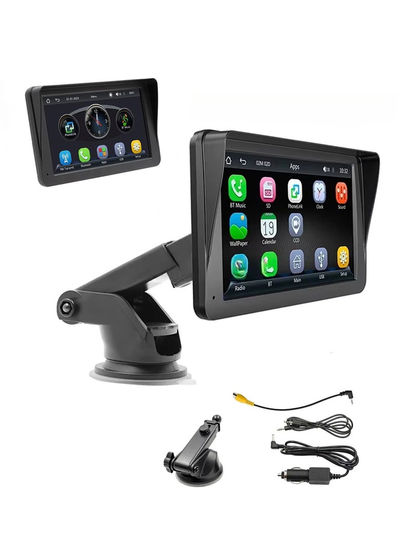 EzzySo Wireless CarPlay with 7 Inch Screen, Supports Apple CarPlay and Android Auto, Touch Screen Car MP5 Player Car Audio - WiFi, Bluetooth, FM, Car Portable Console Adapter, Link FM Transmitter AUX Output USB TF - Image 1