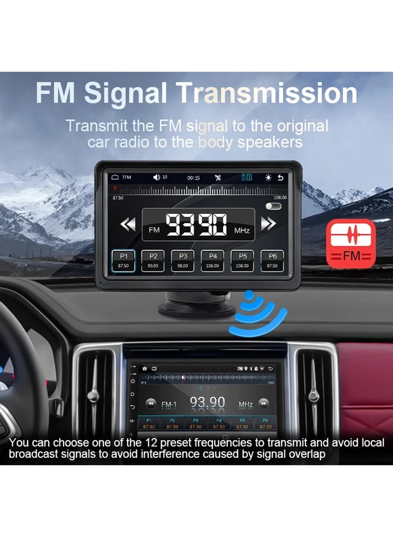 EzzySo Wireless CarPlay with 7 Inch Screen, Supports Apple CarPlay and Android Auto, Touch Screen Car MP5 Player Car Audio - WiFi, Bluetooth, FM, Car Portable Console Adapter, Link FM Transmitter AUX Output USB TF - Image 4