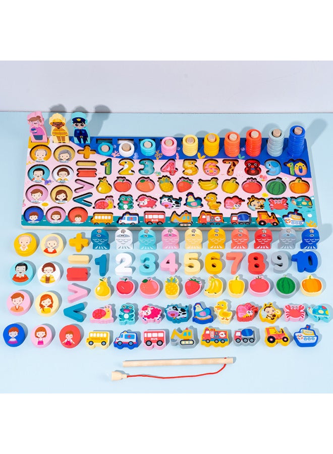 لوحة لوغاريتمية مغناطيسية متعددة الوظائف، ألعاب مطابقة لذكاء الأطفال من عمر 2 إلى 4 سنوات، تعليم مبكر للأطفال - اللون: لوحة لوغاريتمية مثيرة للاهتمام لتعليم ما قبل المدرسة - Image 3