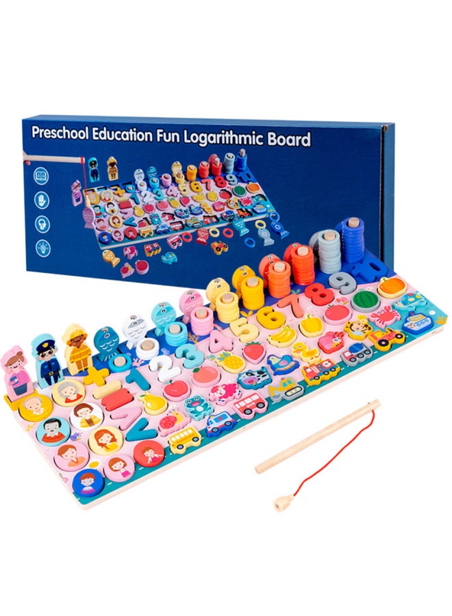 لوحة لوغاريتمية مغناطيسية متعددة الوظائف، ألعاب مطابقة لذكاء الأطفال من عمر 2 إلى 4 سنوات، تعليم مبكر للأطفال - اللون: لوحة لوغاريتمية مثيرة للاهتمام لتعليم ما قبل المدرسة - Image 2