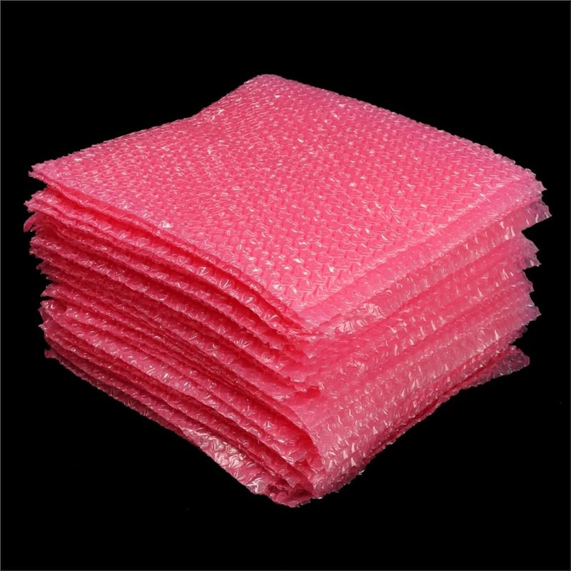300-600Pcs Plastic Color Protective Wrap Envelope Bubble Foam Packing Bags PE Clear Shockproof Bag Double Film Cushioning(Red,300pcs,10x15cm) - Image 3