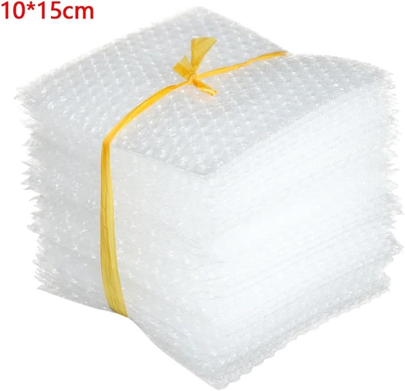 300-600Pcs Plastic Color Protective Wrap Envelope Bubble Foam Packing Bags PE Clear Shockproof Bag Double Film Cushioning(Red,300pcs,10x15cm) - Image 2