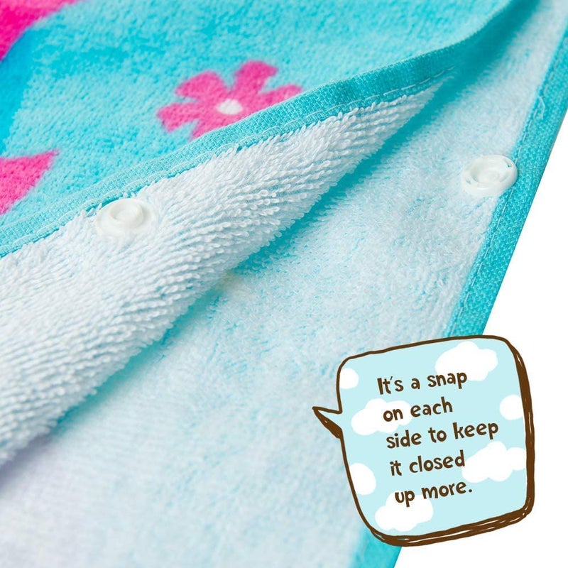 Florica Toddler Hooded Beach Towel Coverup Cape Kids 100% Cotton Soft Quick Dry Absorbent Use for Swim Pool Bath Poncho Towels for 2 to 6 Years Old Children Size 24"x 47" in Full-Length (Fancy Mermai') - Image 5
