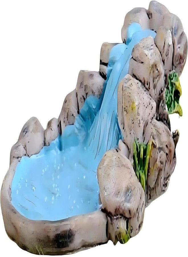 SelHeng Blue DIY Miniature Water Pool Fairy Garden Decor - Antique European Manor Style Mini Pond Landscape Ornament for Dollhouse Village and Outdoor Crafts - Image 1