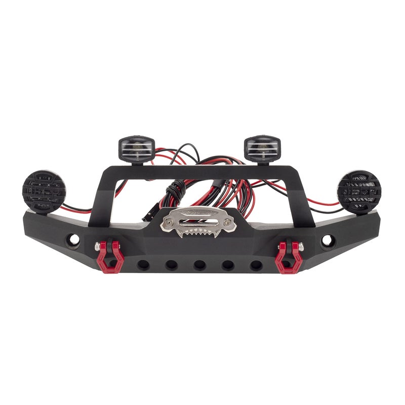 Treehobby Aluminium Alloy AntiCollision FrontRear Bumper Protective Bar with LED Lights Compatible with Axial SCX10 90046 TRX4 SCX10 iii AX103007 110 RC Crawler Car Upgrade Parts Front Bumper - Image 2