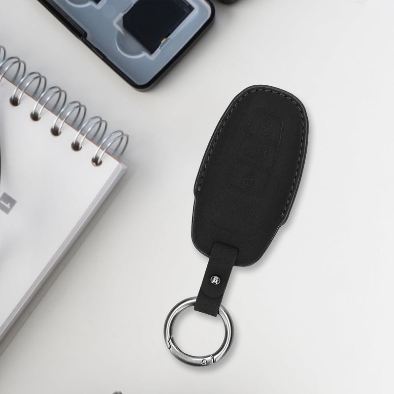 kwmobile Audi 3-Button Key Case for A6 A7 A8 Q7 Q8 - Black Matte PU Leather - Image 5
