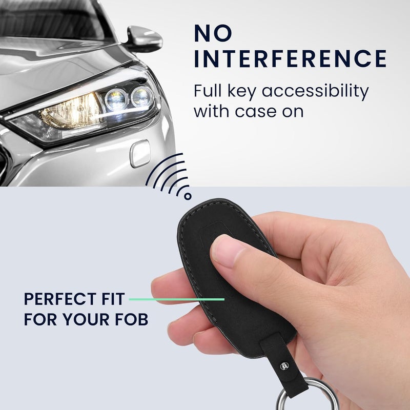kwmobile Audi 3-Button Key Case for A6 A7 A8 Q7 Q8 - Black Matte PU Leather - Image 3