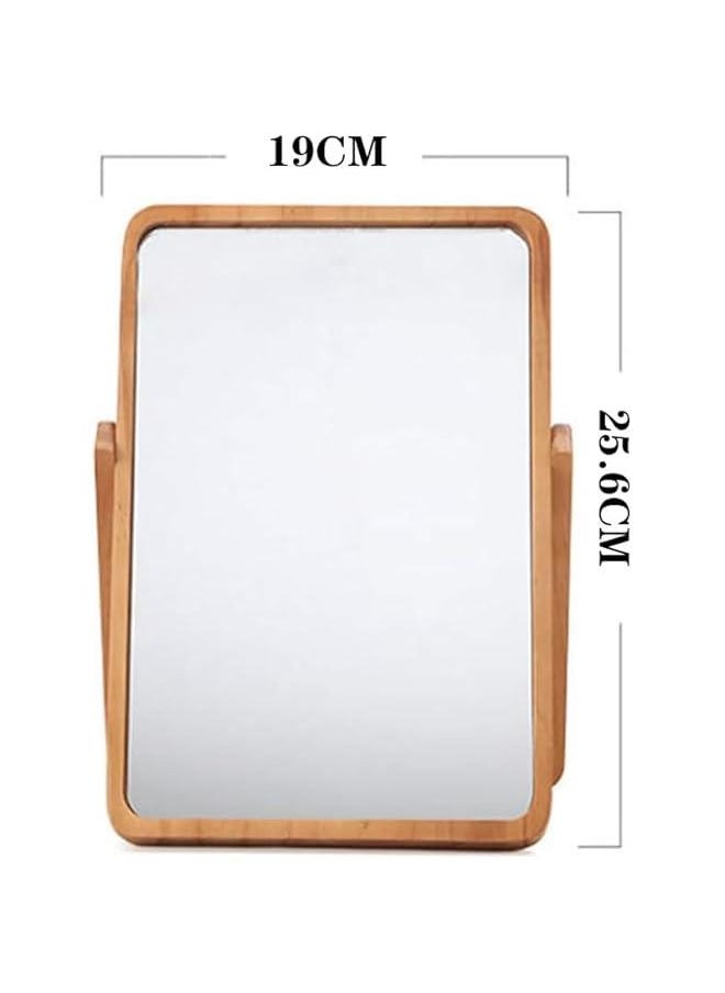 HOOKOR Wood Table Makeup Mirrors for Women - Rectangle Wall-Mounted Mirrors Desk Mirrors for Living Room Bedroom Birthday Gifts,White  - Image 2