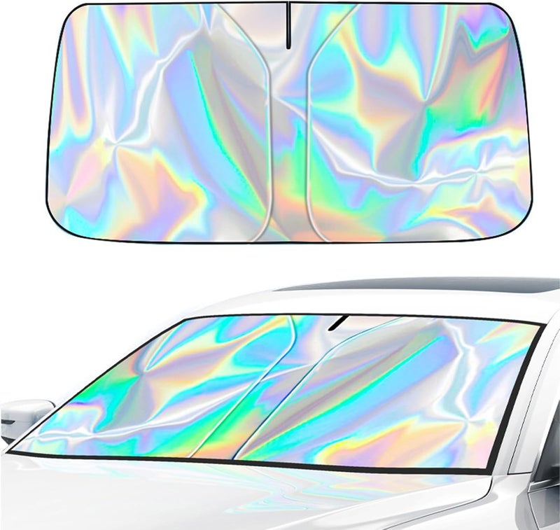 XUDUOO Car Windscreen Sun Shade - 145x80cm Foldable Front Windshield Sunshade Reflective UV Dust Protector - Image 1