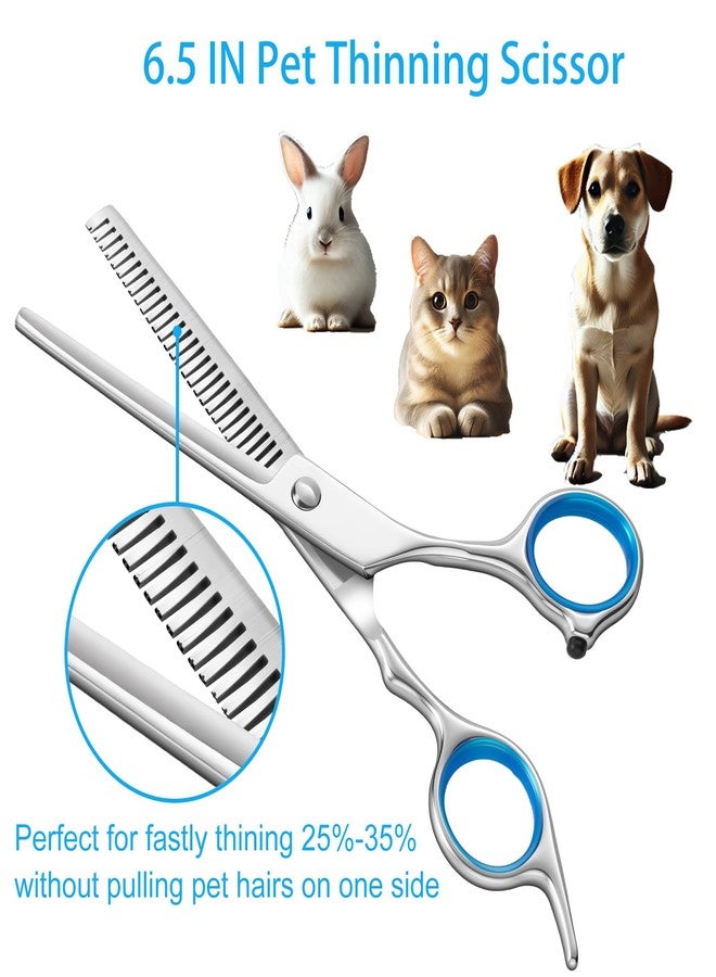 lengnoyp 5 in 1 Upgraded Thicken Dog Grooming Scissors, Professional Dog Scissors for Grooming with Safety Round Tips, Lengnoyp Stainless Steel Thinning Shears, Pet Cat Shears for Grooming Kit - Image 5