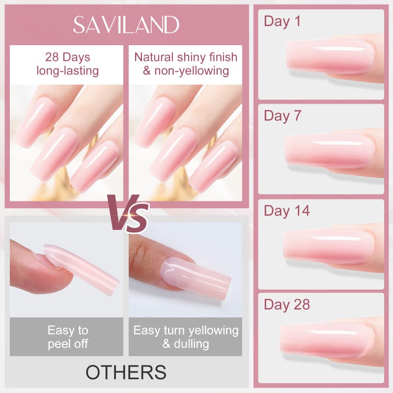 SAVILAND 100 G Builder Nail Gel - 3.5 oz Light Pink Hard Gel for Extension Nail Art Manicure Starter for Professional Nails Salon Home DIY - Image 3
