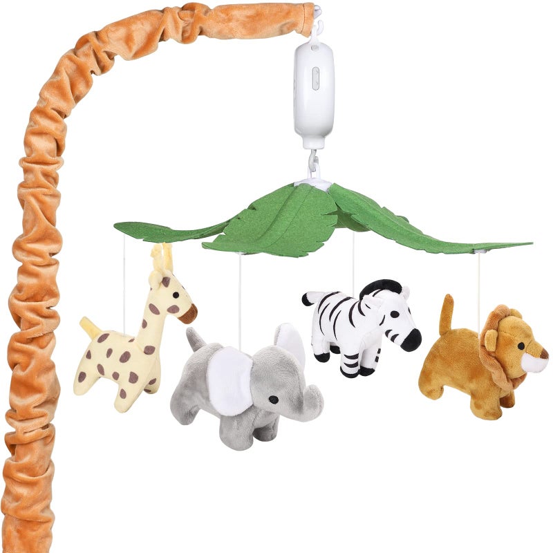 CLYMENE Safari Animals Baby Musical Crib Mobile Jungle Animals Mobile for Crib with 12 Lullabies for Baby Boys and Girls Safari Nursery Decor