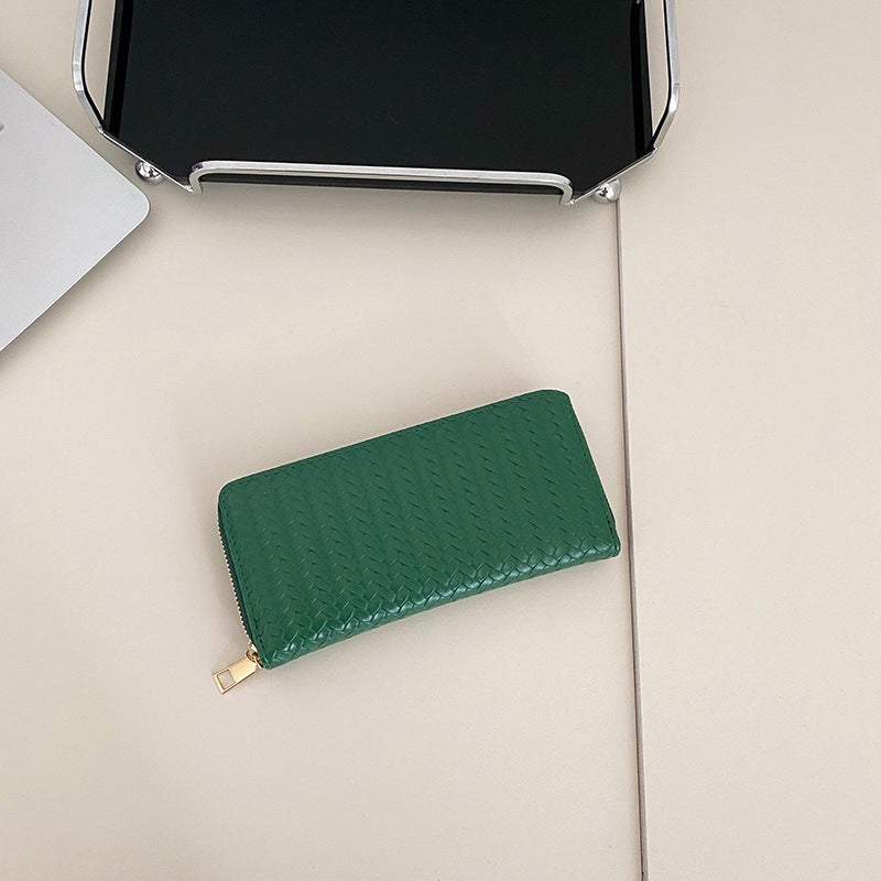 Multifunctional Solid Color PU Leather Wallet, RFID Blocking Design Portable Daily Storage Purse for Cards Cash Coin Business Use - Image 1