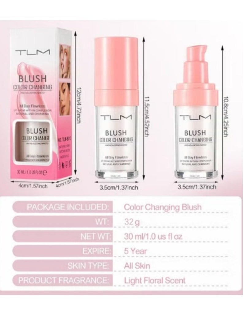 TLM - TLM Colour Changing Foundation for Different Skin Tone，TLM Concealer Cover Cream，BB Cream Makeup Moisturizing Fluid ， All Day Flawless Color Changing Blush, Temperature Changing Liquid Blush ﻿ - Image 1