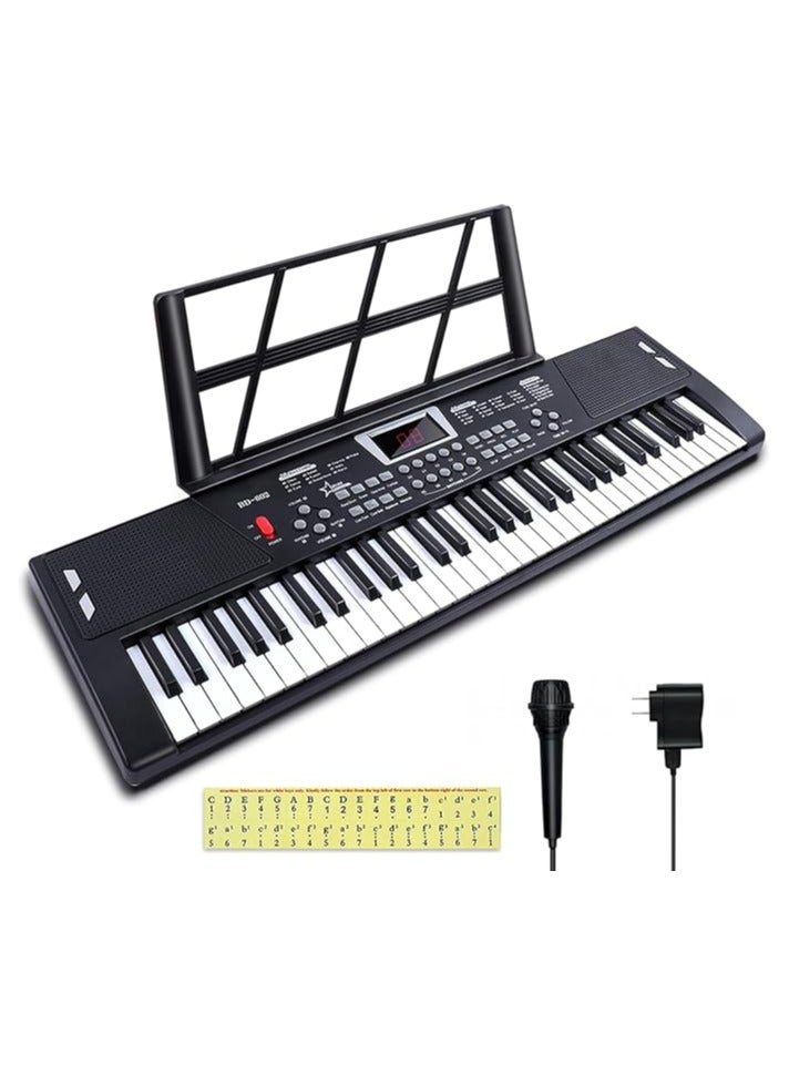 DEHKAH 61-Key Electronic Piano Keyboard with USB, Dual Speakers & Battery / USB Power – Ideal for Beginner Kids & Adults - Image 1