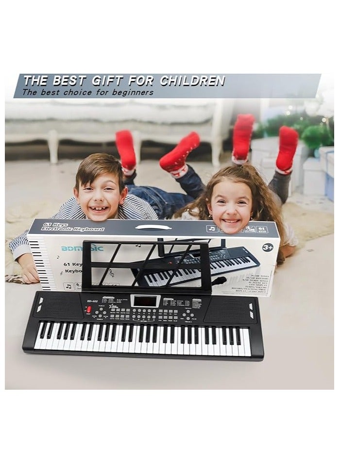 DEHKAH 61-Key Electronic Piano Keyboard with USB, Dual Speakers & Battery / USB Power – Ideal for Beginner Kids & Adults - Image 2