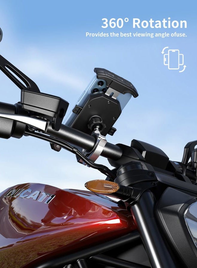 Kewig Bike Phone Mount Holder, Motorcycle Phone Mount [1s Lock] [One Hand Operation], Bicycle Scooter Handlebar Cradle Clip for iPhone 16 Pro Max/Plus,15 14 13 Mini and 4.0-7" Phone - Image 5