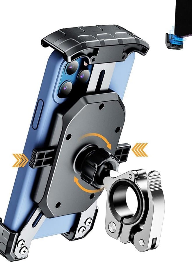 Kewig Bike Phone Mount Holder, Motorcycle Phone Mount [1s Lock] [One Hand Operation], Bicycle Scooter Handlebar Cradle Clip for iPhone 16 Pro Max/Plus,15 14 13 Mini and 4.0-7" Phone - Image 1
