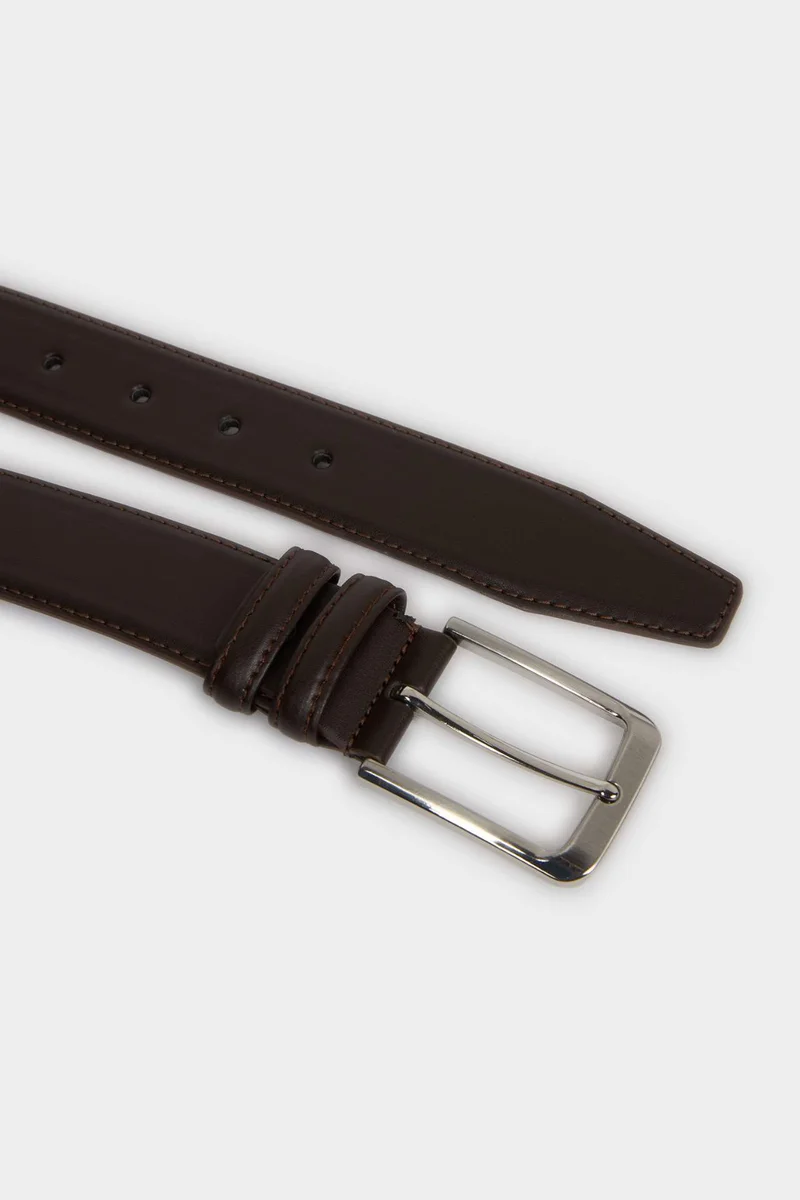 Defacto  Man Rectangle Clasp Faux Leather Classic Belt for Men | Best Price UAE