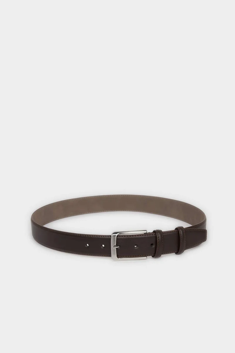 ديفاكتو Man Rectangle Clasp Faux Leather Classic Belt