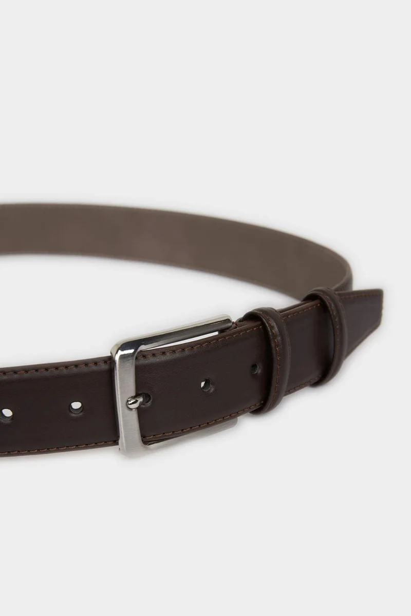 ديفاكتو Man Rectangle Clasp Faux Leather Classic Belt
