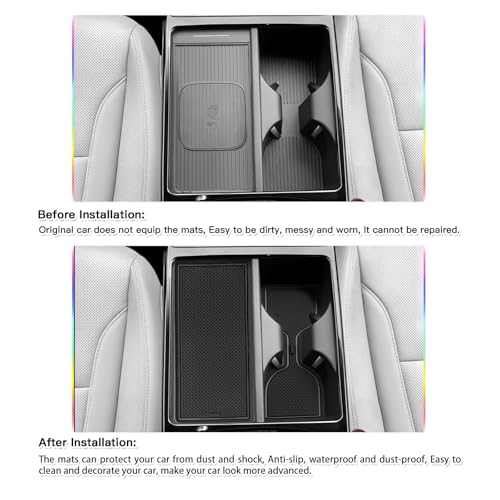 SKTU Door Slot Mat for 2025 2026 Hyundai Tucson Accessories Door Groove Gate Pad 15Pcs Fit 2025 2026 Hyundai Tucson Limited Door Compartment Cup Console Liners Tucson Hybrid Floor Liners (Black) - Image 4