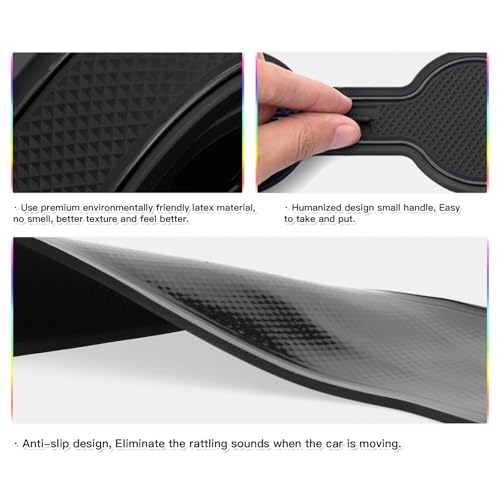 SKTU Door Slot Mat for 2025 2026 Hyundai Tucson Accessories Door Groove Gate Pad 15Pcs Fit 2025 2026 Hyundai Tucson Limited Door Compartment Cup Console Liners Tucson Hybrid Floor Liners (Black) - Image 5
