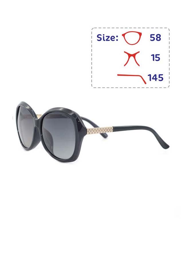 PROOCHI Women Full Rim Polarized Butterfly Shape UV Protection Sunglasses - Lens Size: 58 mm - Black - Image 1