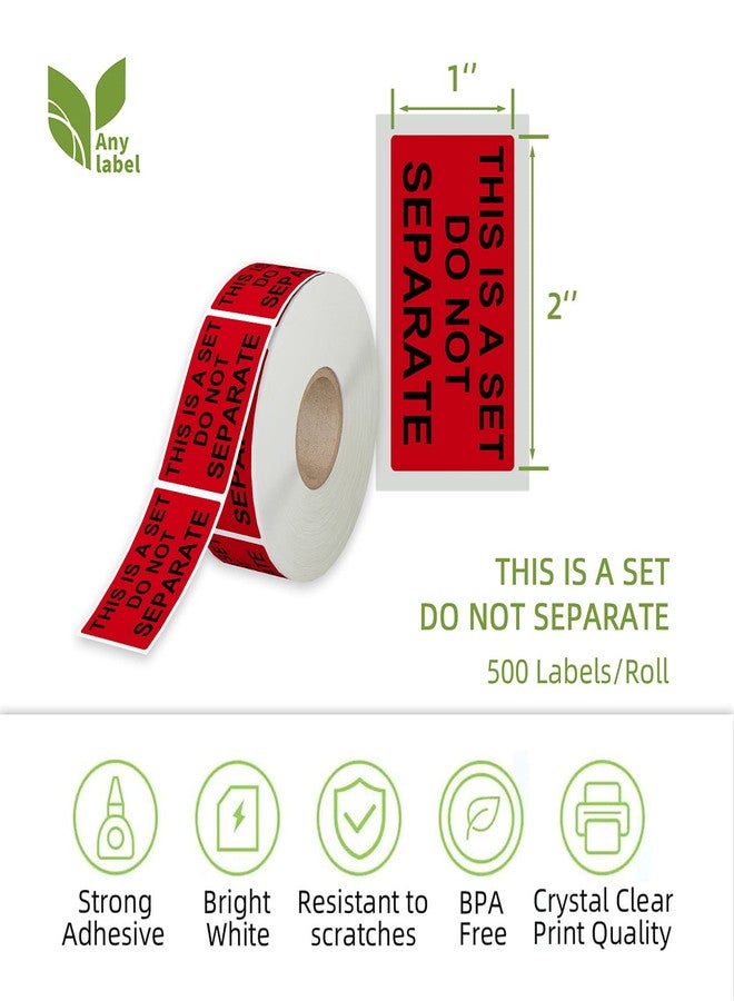 Anylabel 1" x 2" This is a Set Do Not Separate Stickers, Fluorescent Red Packing Labels for Shipping Bundle Sets and Multi-Pack Products Permanent Adhesive (2 Rolls, Total 1000 Labels) - Image 2