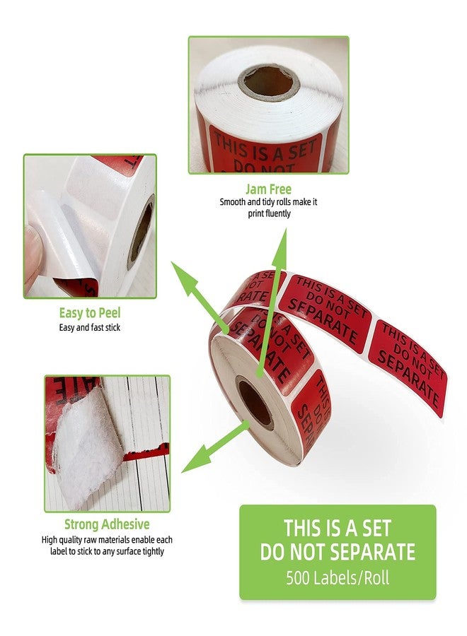 Anylabel 1" x 2" This is a Set Do Not Separate Stickers, Fluorescent Red Packing Labels for Shipping Bundle Sets and Multi-Pack Products Permanent Adhesive (2 Rolls, Total 1000 Labels) - Image 3