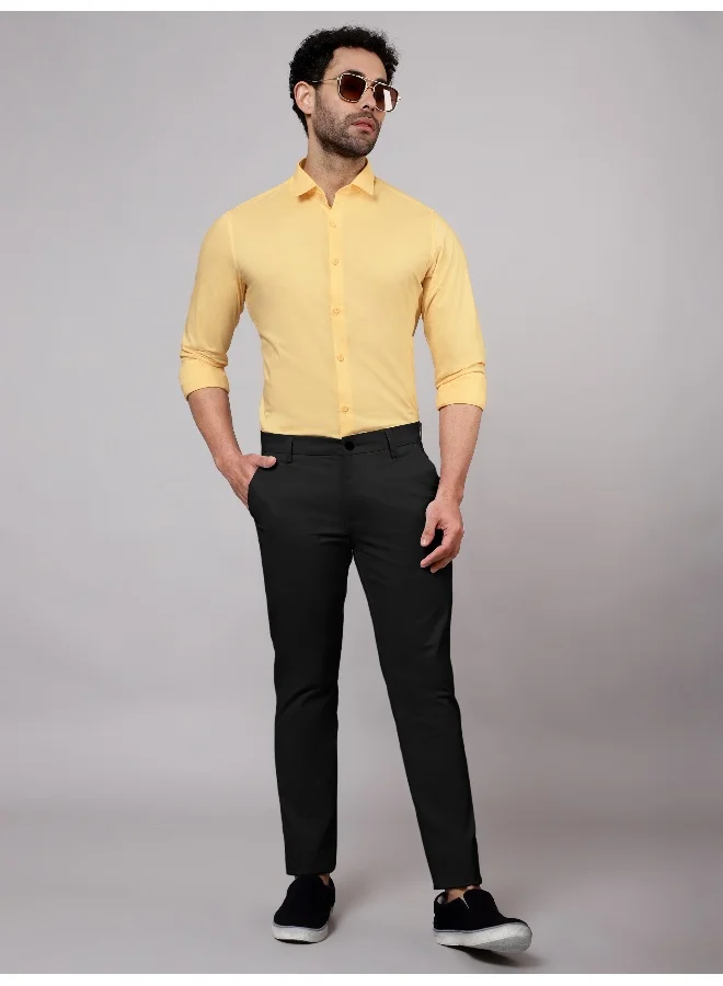 Beyoung Pale Yellow- Plain Cotton Shirts